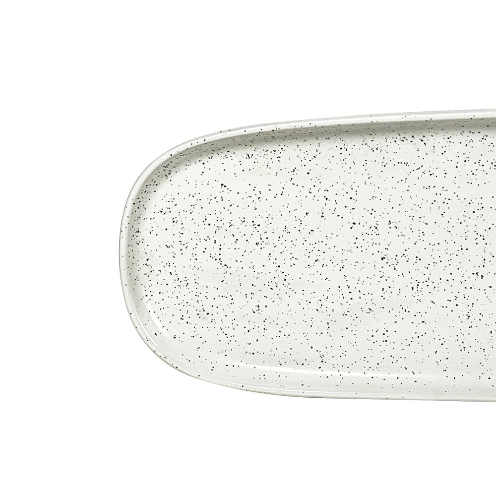 PLATTER LONG - WHITE SPECKLE (w/RAW) TABLE OF PLENTY